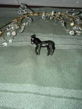 Vintage Zebra Brooch